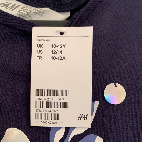 BNWT Girls H&M long sleeve tee - Picture 2 of 3